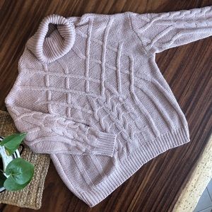 Oversized cowl neck knit sweater